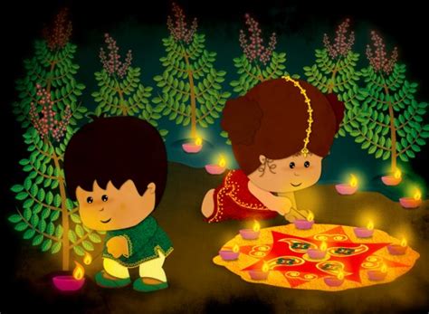 Very Cute Kids Diwali Wallpaper - Eco Friendly Diwali Drawing - 916x672 Wallpaper - teahub.io