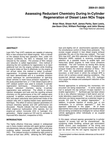 (PDF) Assessing Reductant Chemistry During In-Cylinder Regeneration of ...