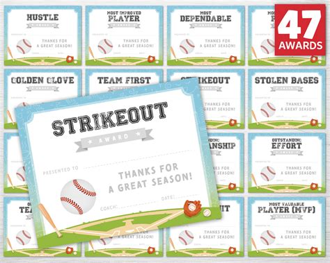 Editable Baseball Award Certificates Award Ceremony - Etsy Singapore