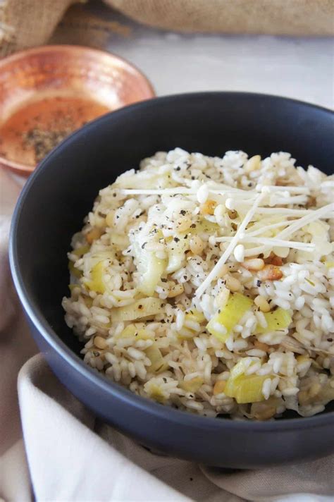 Enoki Mushroom and Leek Risotto | Sweet Caramel Sunday