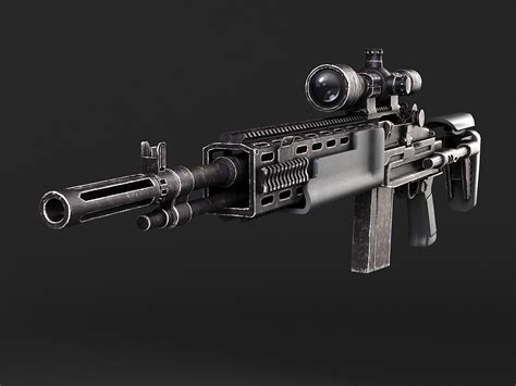 M14 EBR sniper rifle 3D Model .max .obj .3ds .fbx .c4d .lwo .lw .lws - CGTrader.com