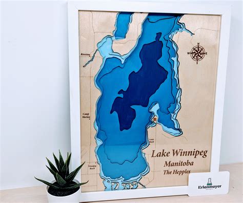 Bathymetric Map of Lake Winnipeg south basin | Erlenmeyer Designs - | Science + DESIGN