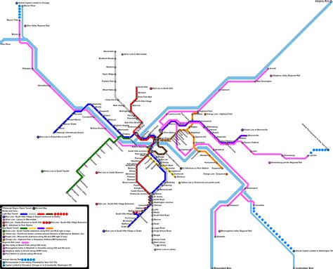 With the extra free time I've been having I made a concept rapid transit map for Pittsburgh with ...