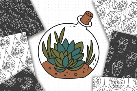 Cactus SVG and Seamless Pattern By Dollar Bill | TheHungryJPEG