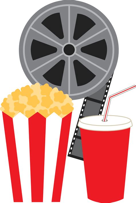 Popcorn, Drink, and a Movie - Free Clip Art