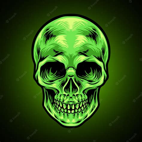 Premium Vector | Green skull mascot