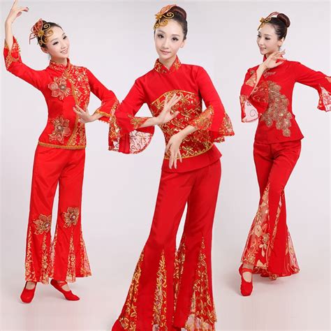 Top+Pants+Hedwear Women Yangko Dance Costume Chinese New Year Dance ...