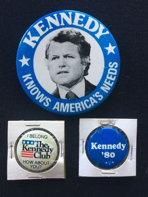 Ted Kennedy 1980 Vintage Campaign Pin, Button political, Democratic Party -- Antique Price Guide ...