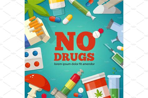 Poster with promotion of the health. Pharmaceutical pictures. No drugs ~ Graphics ~ Creative Market