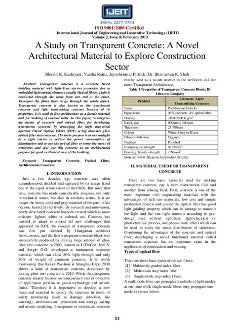 (PDF) A Study on Transparent Concrete: A Novel Architectural Material to Explore Construction ...