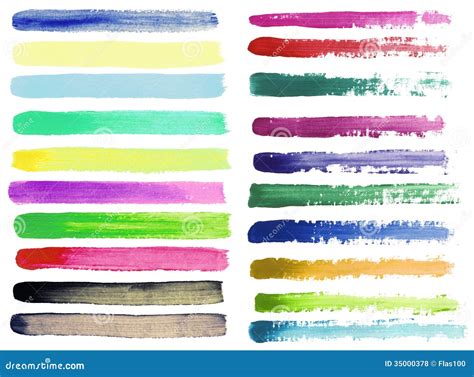 Set Of Watercolor Brush Strokes Royalty Free Stock Photos - Image: 35000378