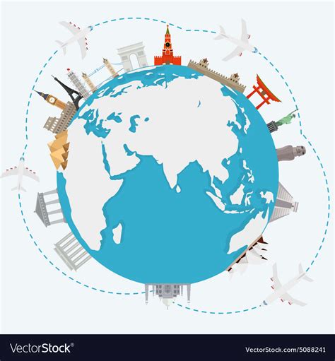 The concept of traveling around the world Vector Image