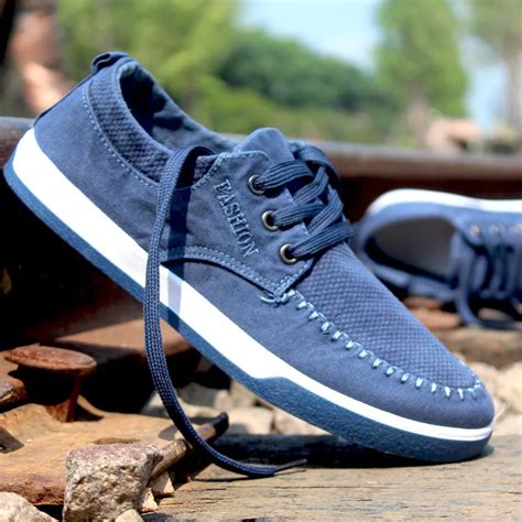 Free shipping Fashion casual denim canvas shoes men shoes 2 color-in ...