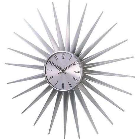 Sunburst Clock - Classic Silver | Sunburst clock, Wall clock, Wall clock glass