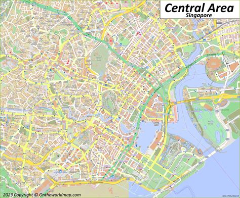 Singapore Central Area Map - Ontheworldmap.com