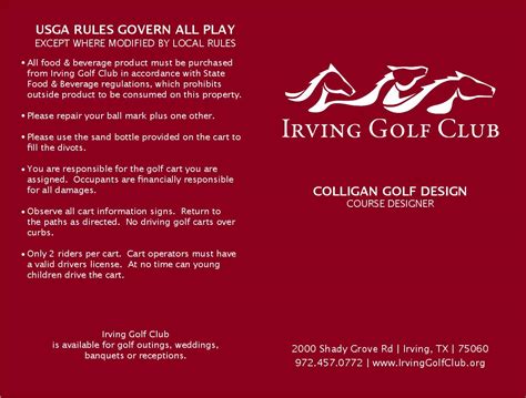 Course information - Irving Golf Club