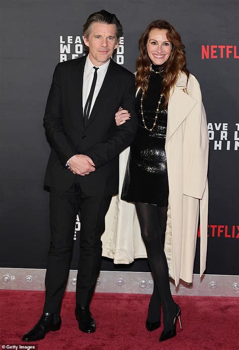 Julia Roberts shimmers in sequined LBD while arm-in-arm with Ethan Hawke at premiere of their ...