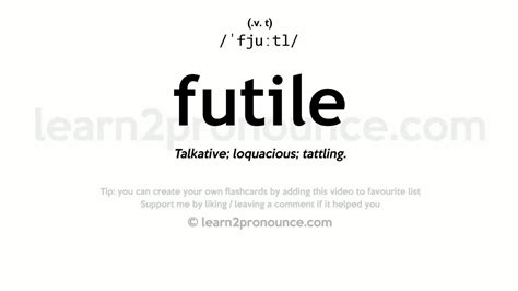 Pronunciation of Futile | Definition of Futile - YouTube