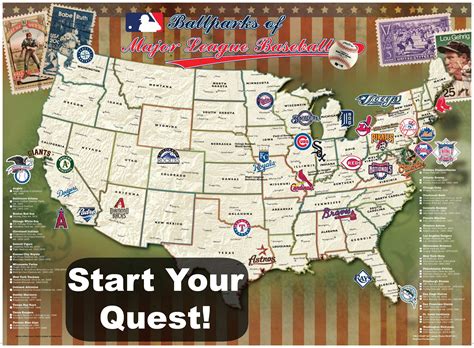 Mlb Baseball Stadiums Map