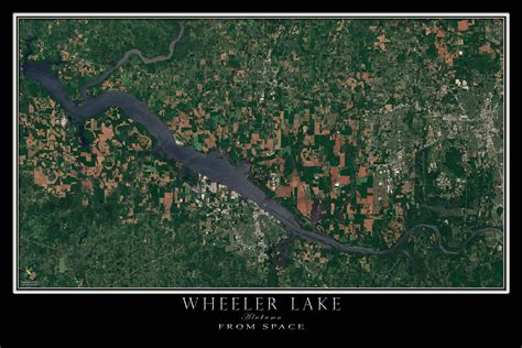 The Wheeler Lake Alabama Satellite Poster Map | Lake, National parks ...