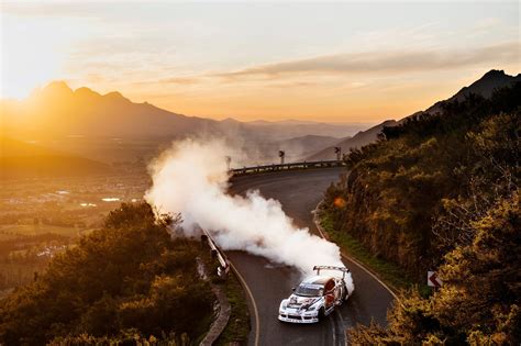 White racing car, sunset, mountains, hills, sports car HD wallpaper | Wallpaper Flare