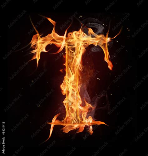 Fire alphabet letter "T" Stock Photo | Adobe Stock