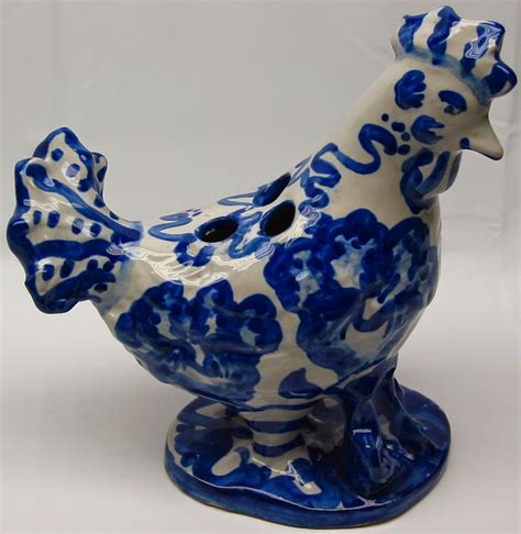 LauraGarnet: MA Hadley Kentucky Pottery Figural Rooster Chicken Flower ...