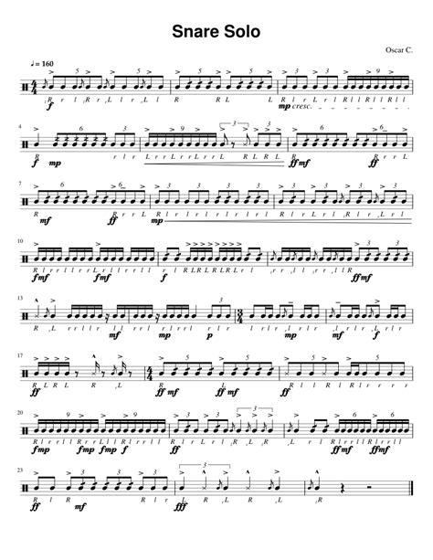 Snare Solo Sheet music for Snare Drum (Solo) | Musescore.com