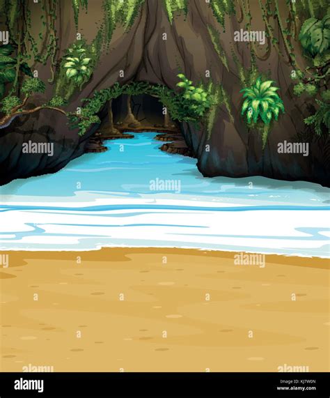 Illustration of a big cave Stock Vector Image & Art - Alamy