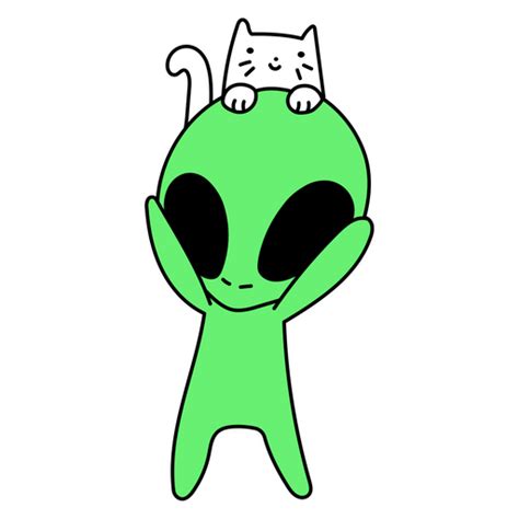 Green Alien Cat Sticker - Sticker Mania