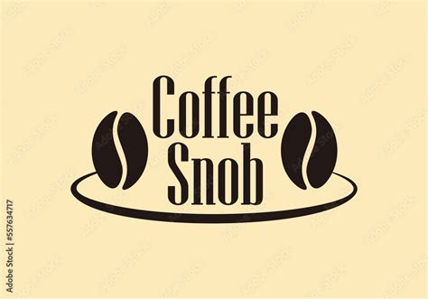 coffee snob icon with two coffee beans on the left and right. suitable for use as logos, symbols ...