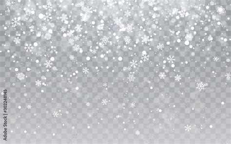 Vecteur Stock Christmas snow. Falling snowflakes on transparent ...