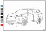 Toyota Highlander Color By Number coloring Page  Free Printable sketch template