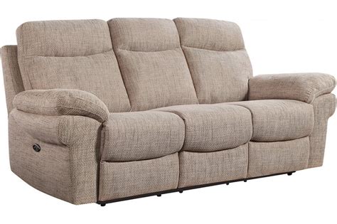 Tanya Beige Fabric Electric Recliner 3 Seater Sofa | FurnitureInstore