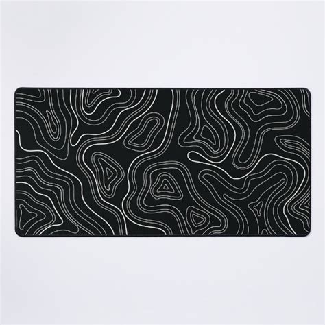 "Minimalist Aesthetic White on Black Topographic Lines Abstract" Mouse Pad for Sale by Doa-ibu ...