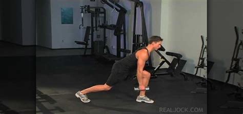 How to Do single-dumbbell front lunge and power row at bottom « Weights :: WonderHowTo