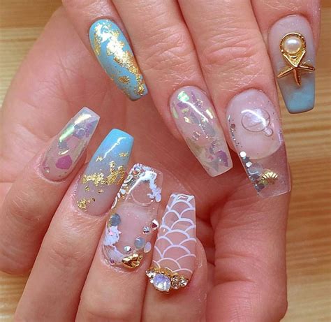 Aquarium nails | Aqua nails, Aquarium nails, Beach nails