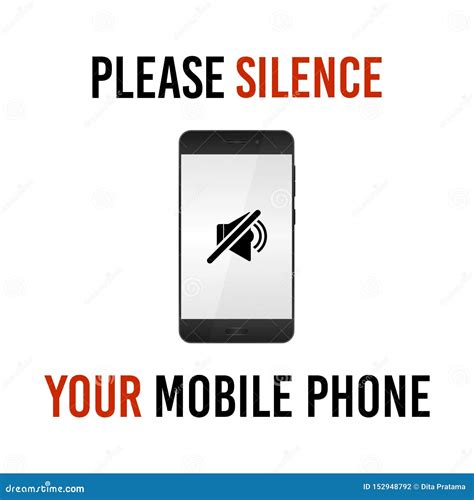 Please Silence Your Mobile Phone, Vector Sign. Stock Photo ...