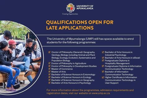 University of Mpumalanga Late Online Applications 2022 Open