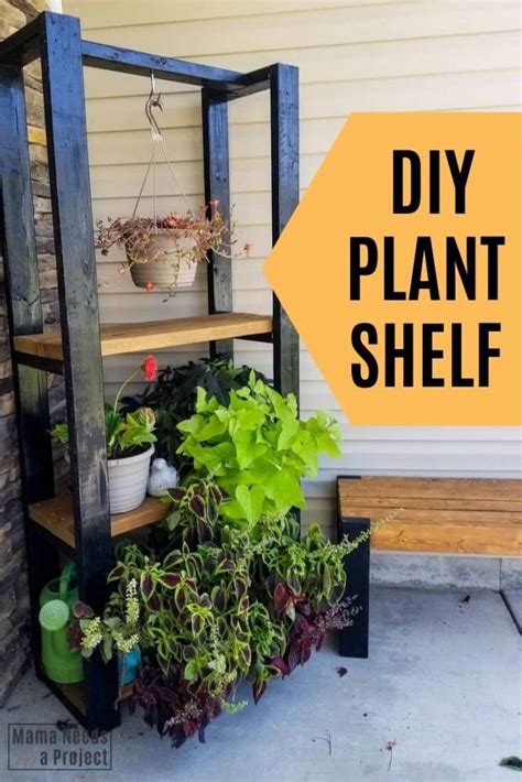 DIY Outdoor Plant Shelf | Woodworking Plans - Mama Needs a Project