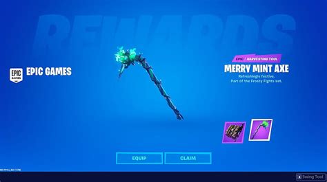 Fortnite Merry Mint Axe Pickaxe being granted Heres how to get your ...