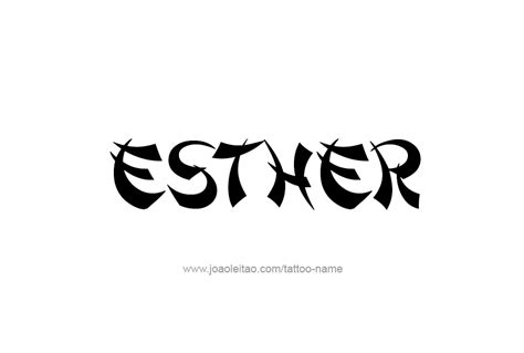 Esther Name Tattoo Designs