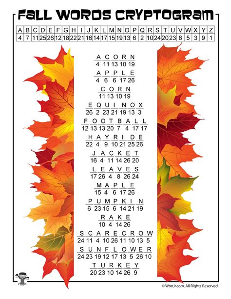 Printable Fall Word Puzzles for Kids | Woo! Jr. Kids Activities : Children's Publishing