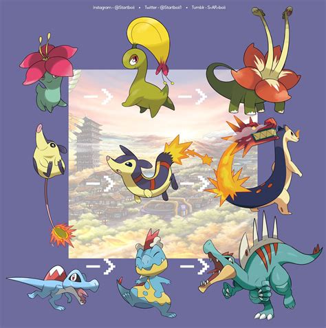 Pokemon Johto Starters Evolutions - bmp-virtual