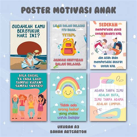 Jual BySabila POSTER DINDING ANAK MOTIVASI QUOTES KATA-KATA MUTIARA EDUKASI A3 | Shopee Indonesia