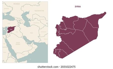 Syria Map Map Syria Neighboring Countries Stock Vector (Royalty Free) 2031022475 | Shutterstock