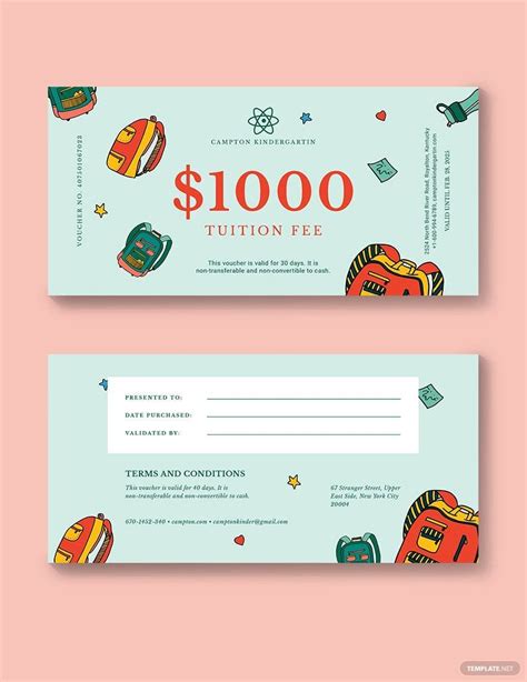 Tuition Voucher Template in Publisher, Illustrator, Photoshop, Word ...