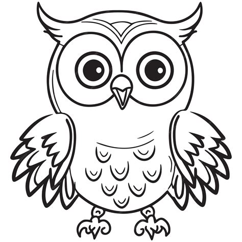 Owl Clip Art Black And White Outline