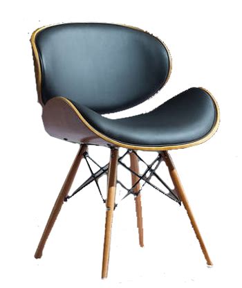 Corvus Madonna Walnut and Black Finished Contemporary Bent Look 30-inch Mid-century Style Chair ...