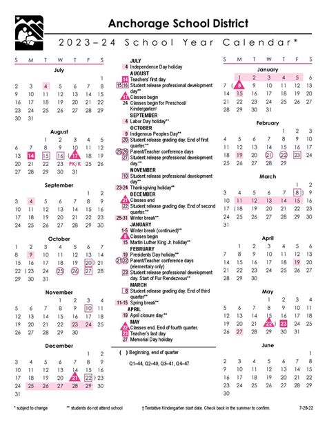 Anchorage School District Calendar 2024